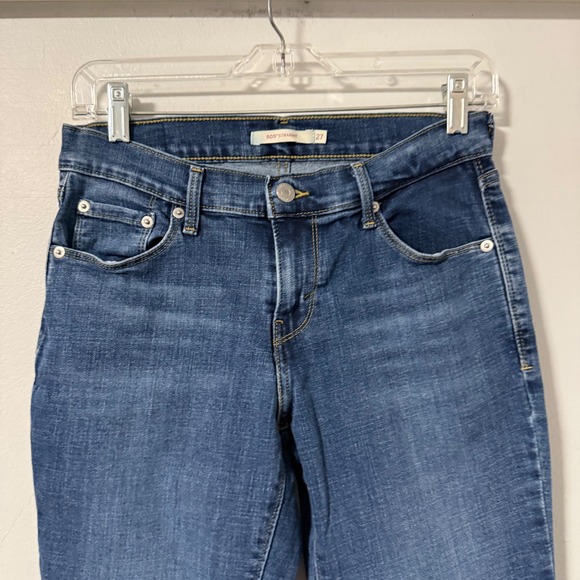 Levis 505 Straight Leg Jeans Womens Size 27 x 29 Medium Wash Blue Denim Mid Rise - Picture 6 of 14